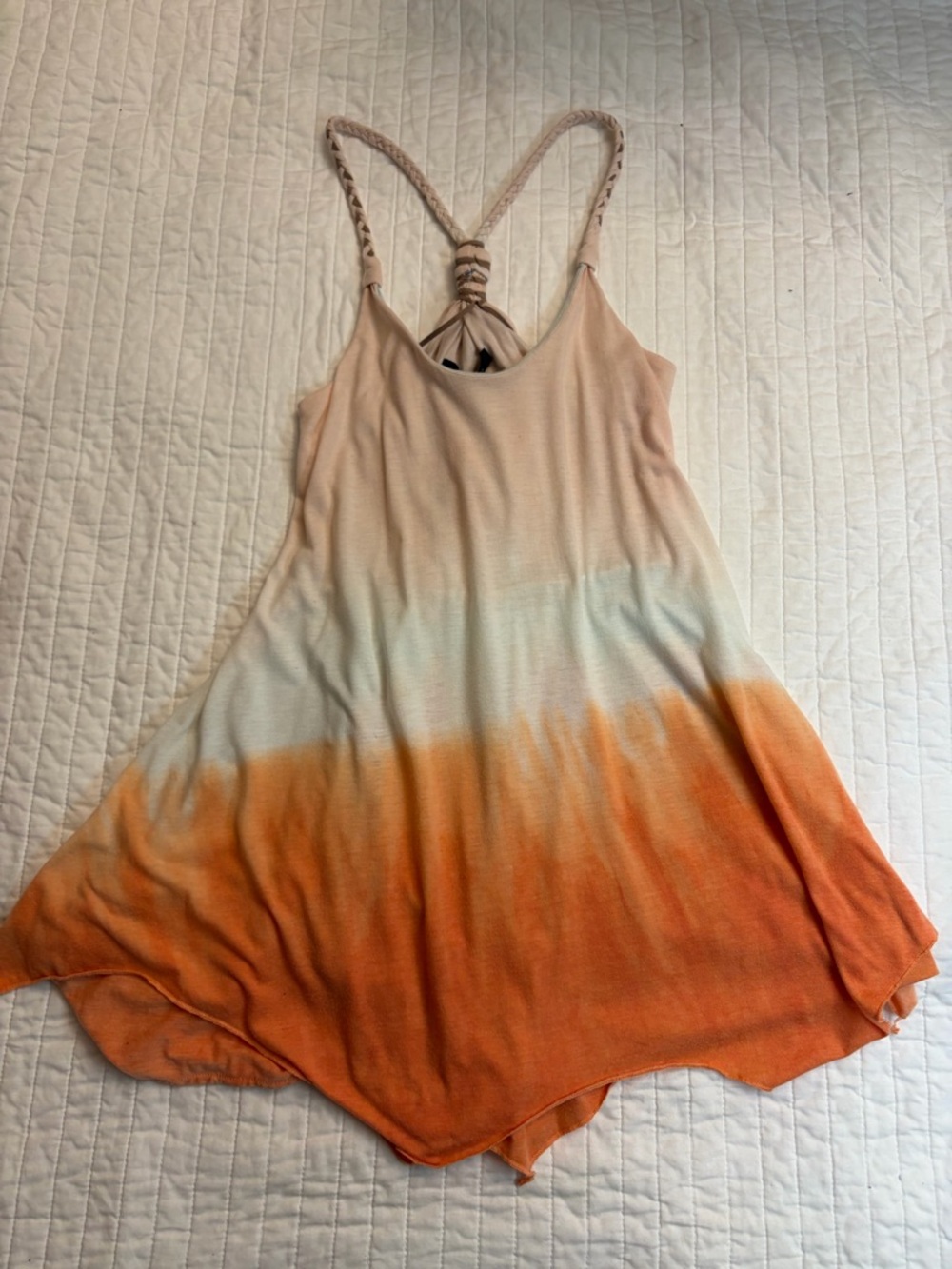 Ocean Drive tie dye ombré shark bite flowy tank